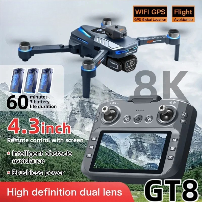 Drone Gps Mount - Original GT8 Drone 8K Professional Dual
