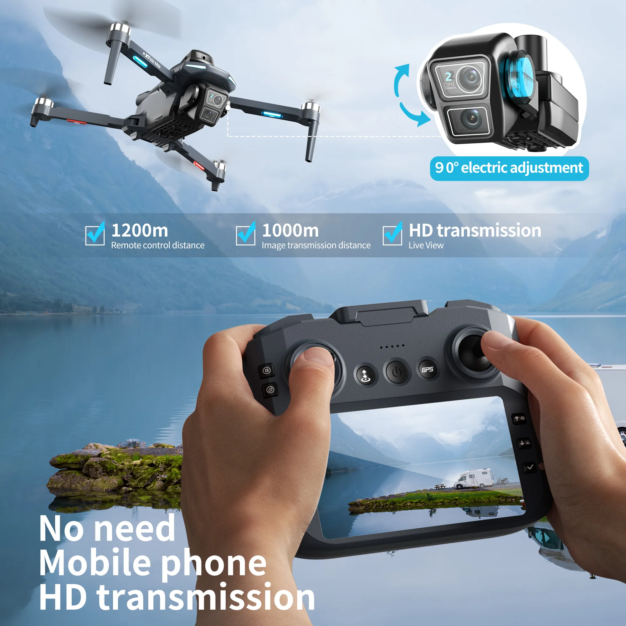 Original XT606 Drone Professio - Drone Gps Mount ulasan dan harga